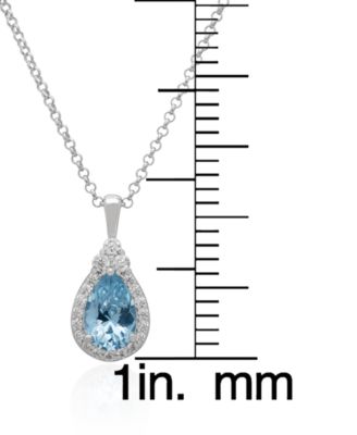 2-Pc.Blue Topaz & White Topaz Pendant Necklace & Earrings Set (4.04 ct. t.w.) in Sterling Silver