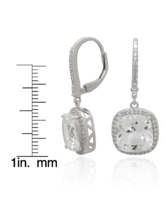 Lab-Grown White Sapphire Cushion Drop Earrings (8-7/8 ct. t.w.) in Sterling Silver