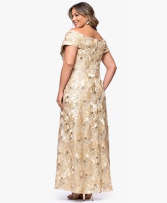 Plus Size Off-The-Shoulder Long Gown