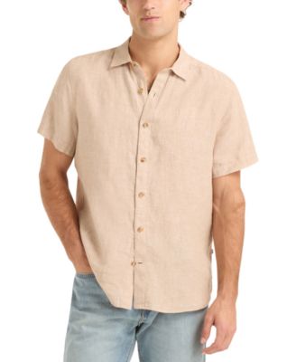 Men's Classic-Fit Solid Linen Short-Sleeve Shirt 