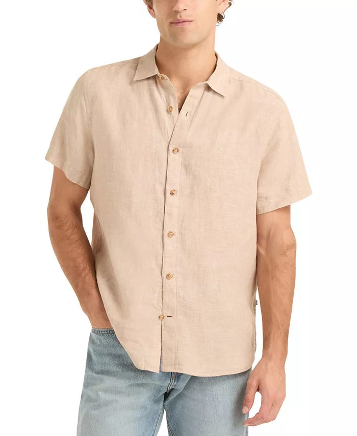 Men's Classic-Fit Solid Linen Short-Sleeve Shirt - thumbnail 9