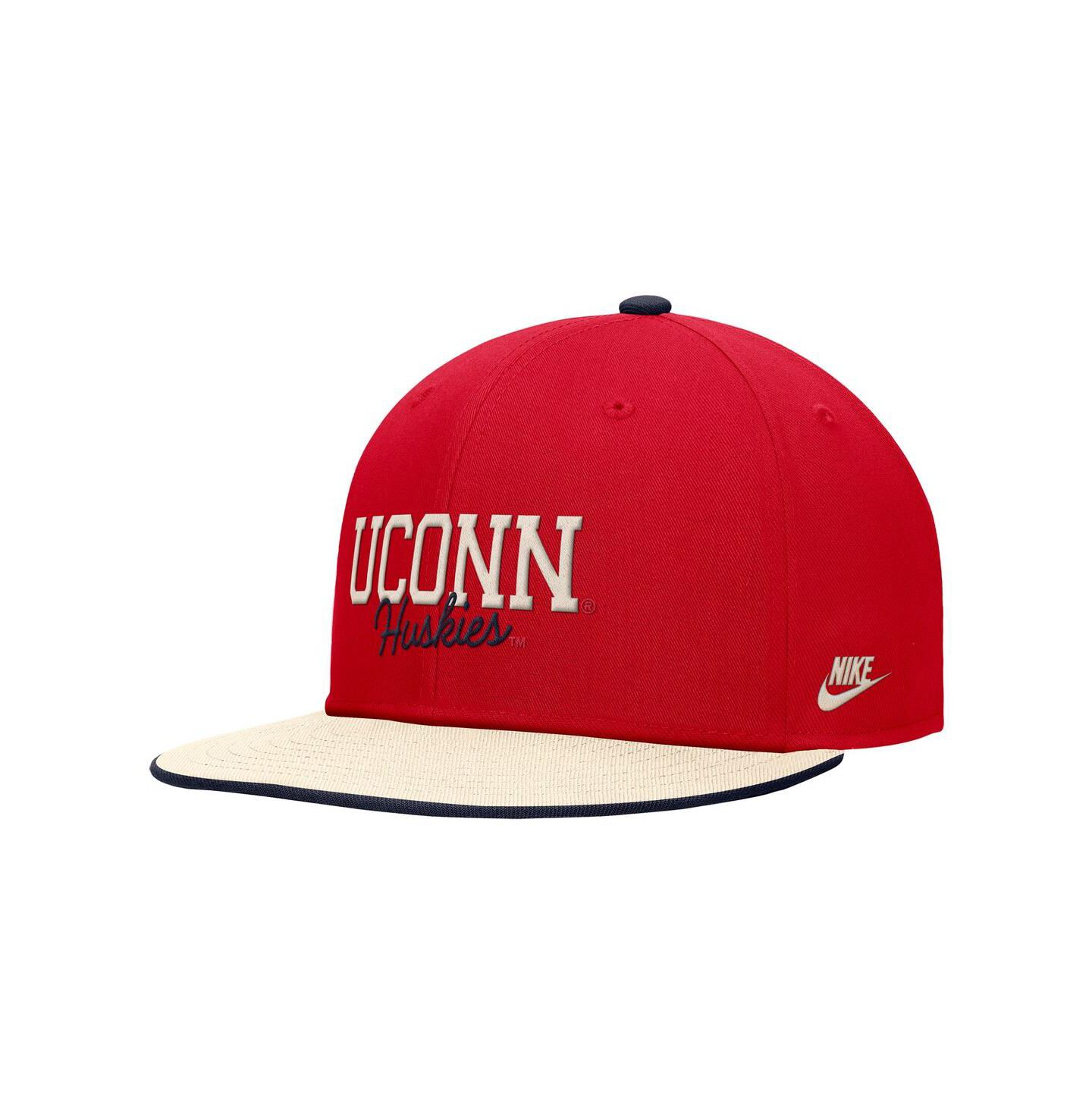 Мужская кепка Nike Red UConn Huskies Script Pro Dri-FIT Snapback Hat — фото 1