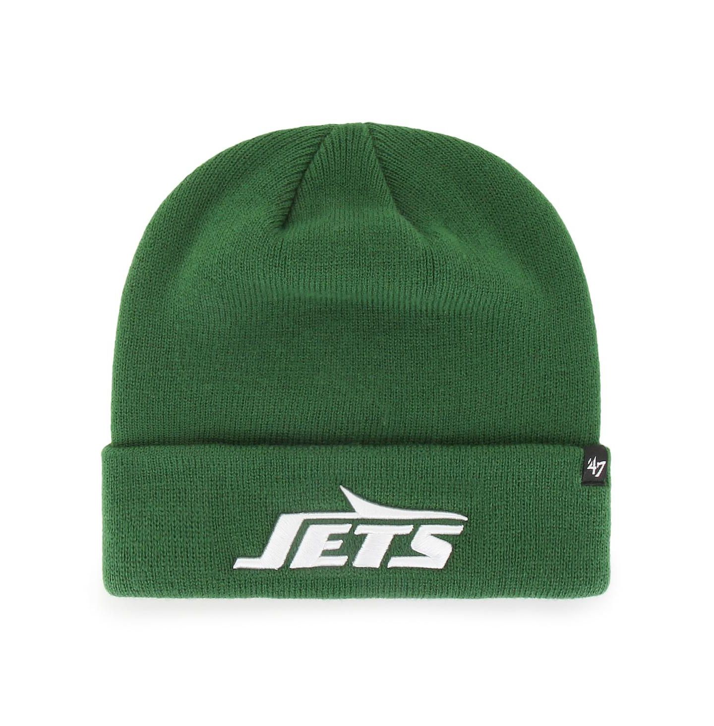 Мужская шапка '47 Brand Green New York Jets Primary Cuffed Knit Hat — фото 1