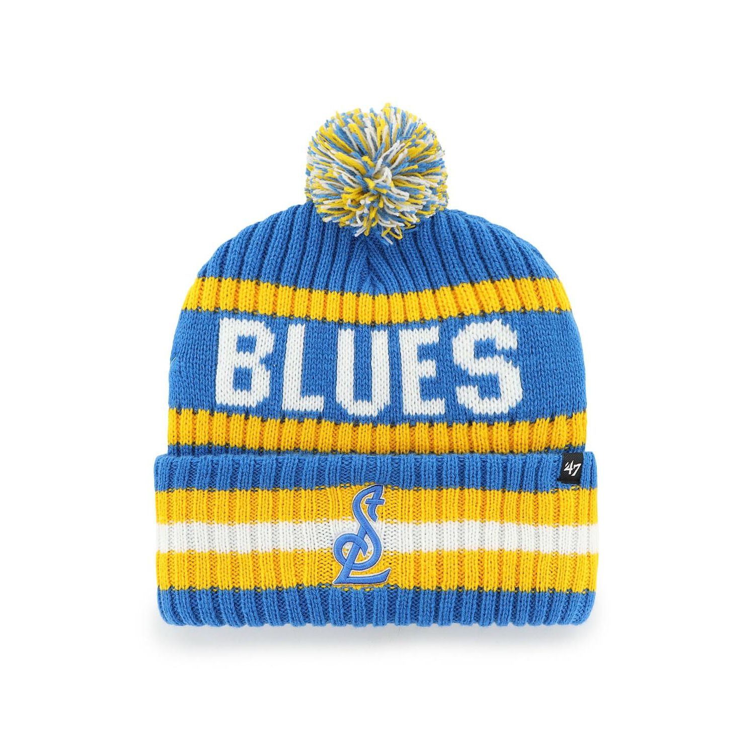 Men's Blue St. Louis Blues Bering Cuffed Knit Hat with Pom