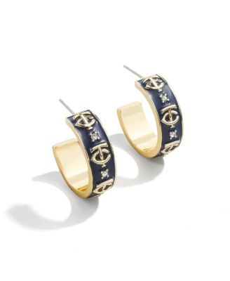 x BaubleBar Minnesota Twins Enamel Hoop Earrings