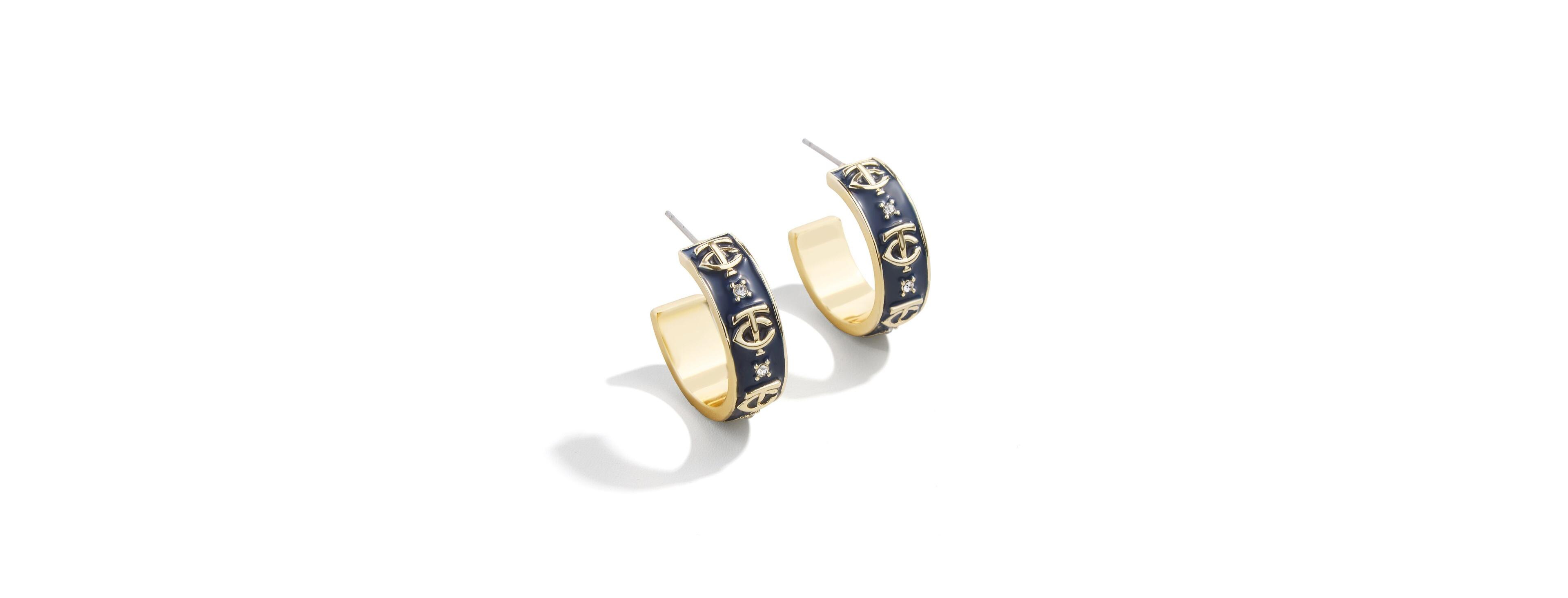 Wear by Erin Andrews x BaubleBar Minnesota Twins Enamel Hoop Earrings