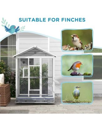 64.5" Wooden Bird Cage Aviary, Flight Cage with Slide-Out Tray