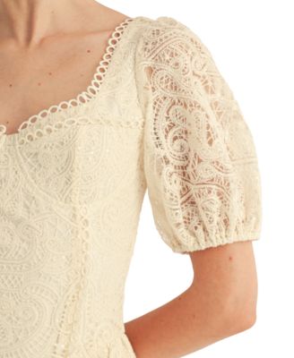 Women's Amaline Balloon Sleeve Sweetheart Neck Mini Dress