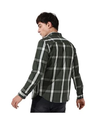 Men's Tartan Plaid Dark Green Shirt.