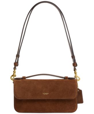 COACH - Suede Elora Top Handle Leather Crossbody Bag