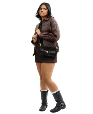 Crystal Beaded Fringe Tabby Medium Shoulder Bag 26