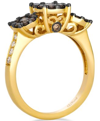 Nude Diamond (0.12 ct. t.w.) and Chocolate Diamond (0.88 ct. t.w.) Ring in 14k Honey Gold