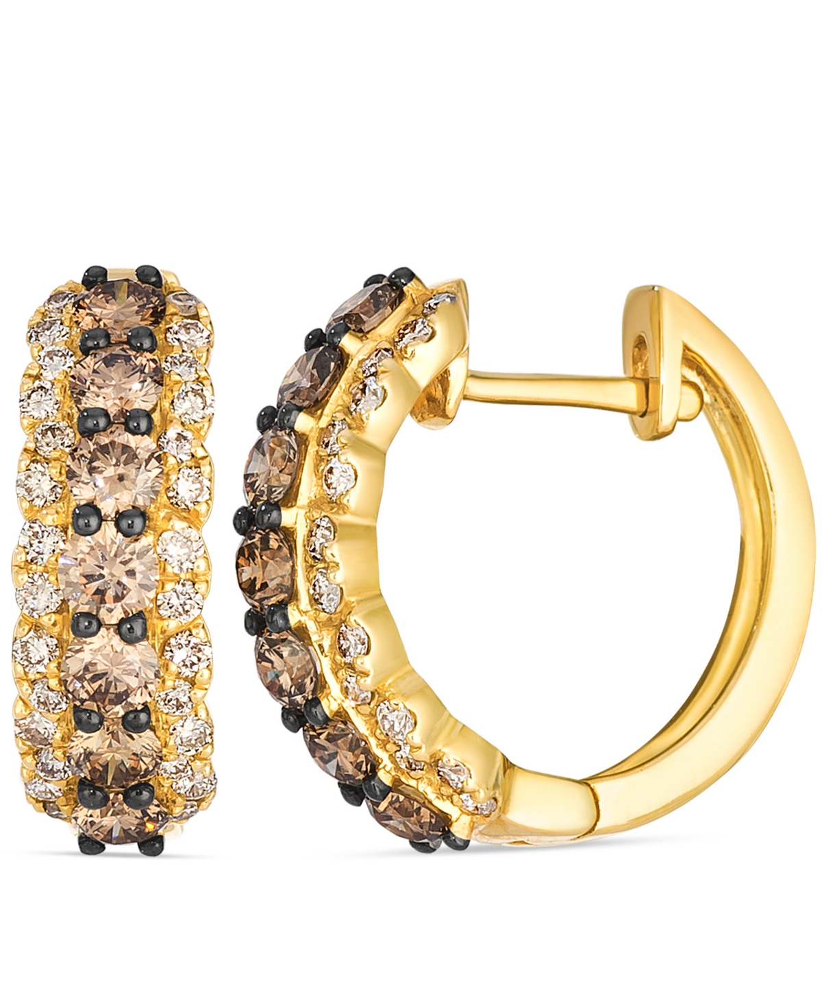 Le Vian Nude Diamond (0.38 Ct. T.w.) And Chocolate Diamond (0.97 Ct. T.w.) Earrings In 14k Honey Gold In Gold