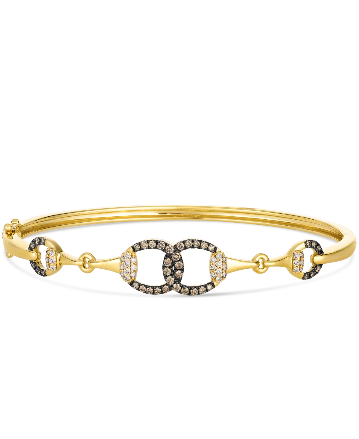 Le Vian Chocolate Diamond (0.41 Ct. T.w.) And Nude Diamond (0.21 Ct. T.w.) Bangle In 14k Honey Gold