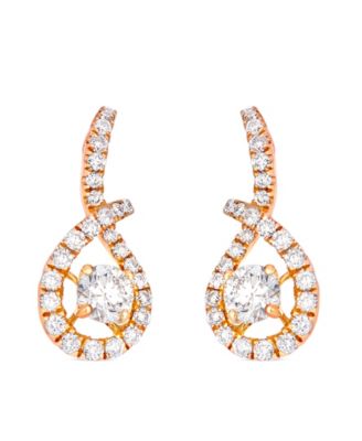 Diamond (3/8 ct. t.w.) Drop Earrings in 14k Strawberry Gold