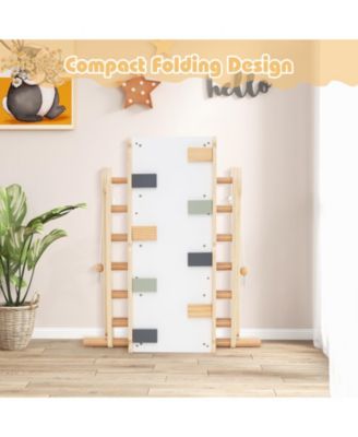 3-in-1 Pikler Triangle Climbing Set Kids Foldable Montessori Toys with Ramp