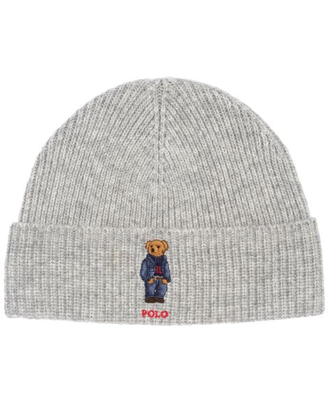 Мужская шапка Polo Ralph Lauren Solid Denim Bear Beanie, цвет: Меланжевый