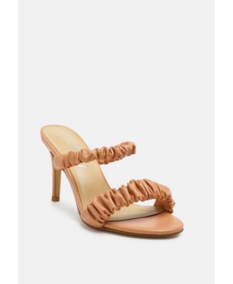 Qualie Ruched Strap Stiletto Heel Sandals