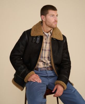 Men's Shearling Aviator Jacket, Curly Wool