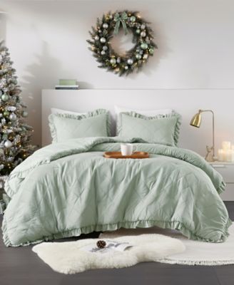 Phoebe Diamond Quilted Ruffle Edge 2-Pc. Comforter Set, Twin/Twin XL