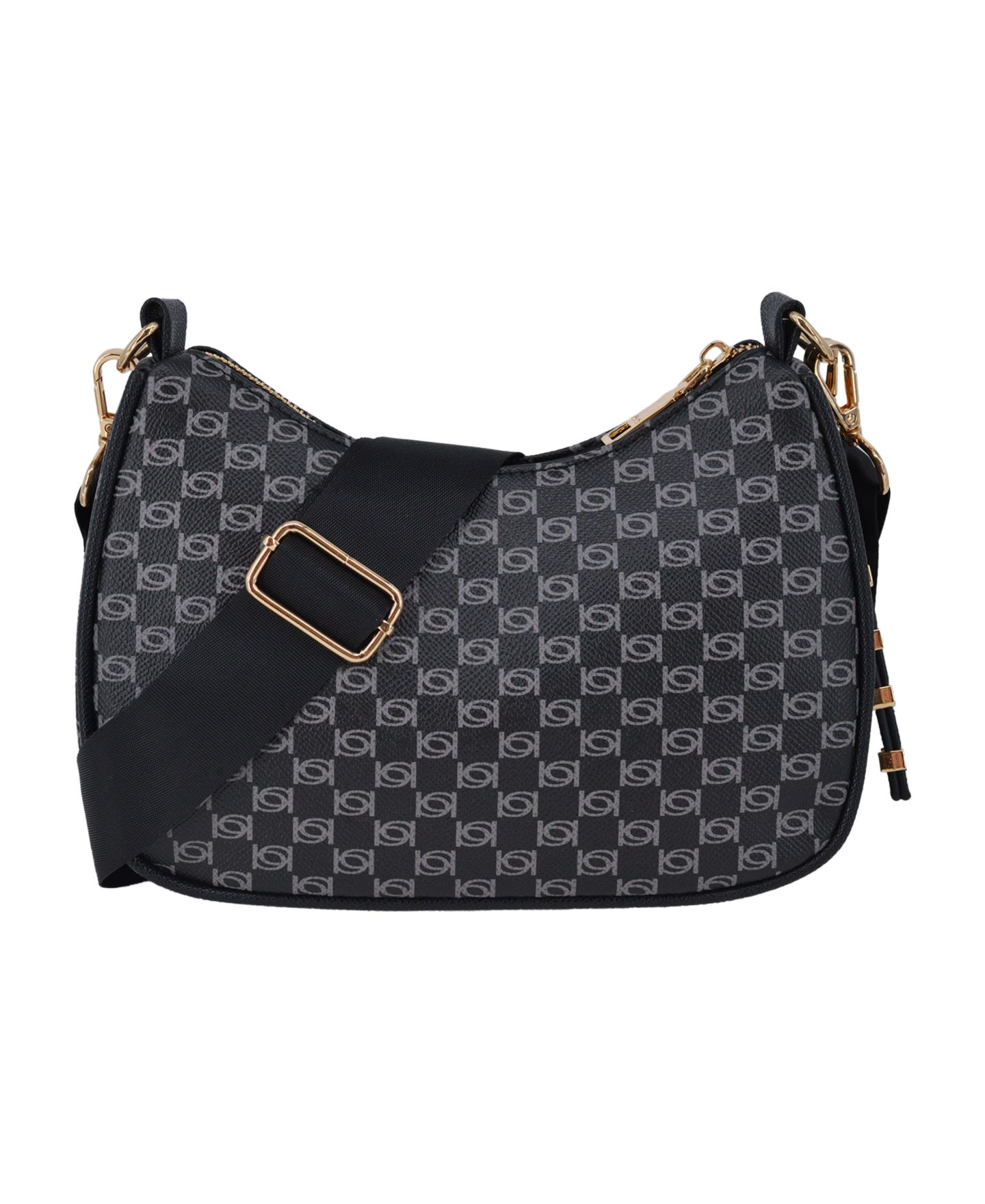 Женская сумка Bebe Adela Monogram Small Crossbody, цвет: Чёрный — фото 2