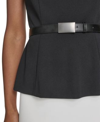 Women's Crewneck Color-Block Midi Dress