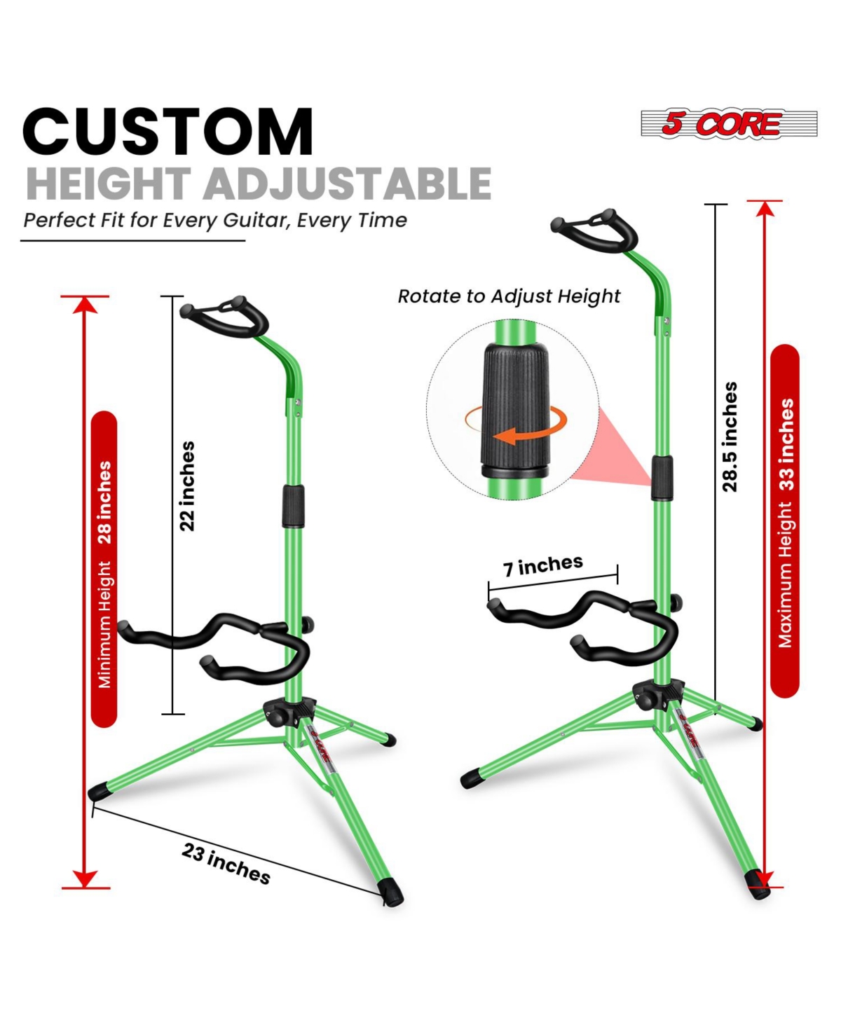 5 Core Guitar Stand Floor Foldingholder Soporte Para Guitarra for Acoustic Electric Bass