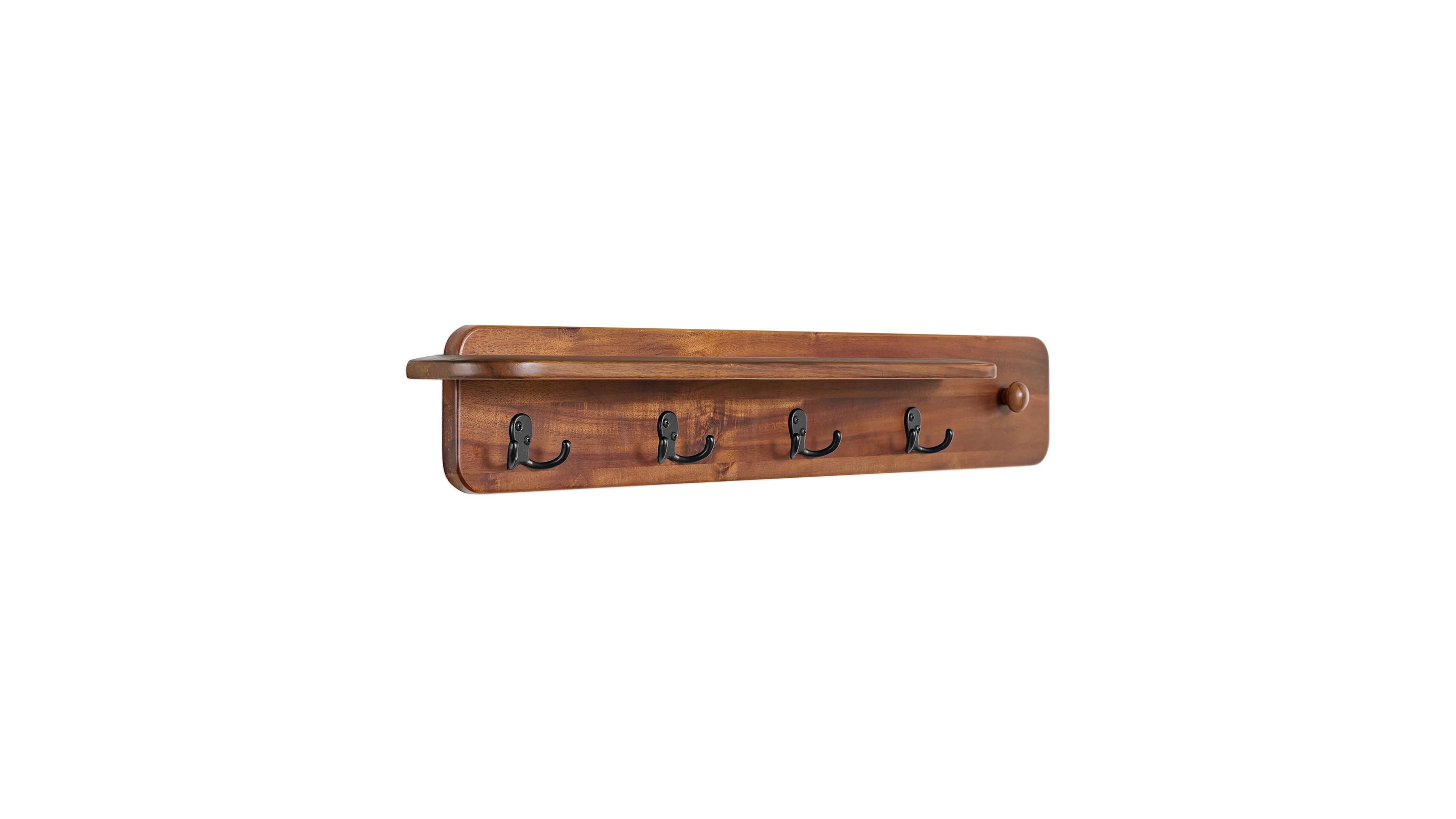 Alaterre Furniture 36" Acacia Wood Calais Wall Shelf with Hook