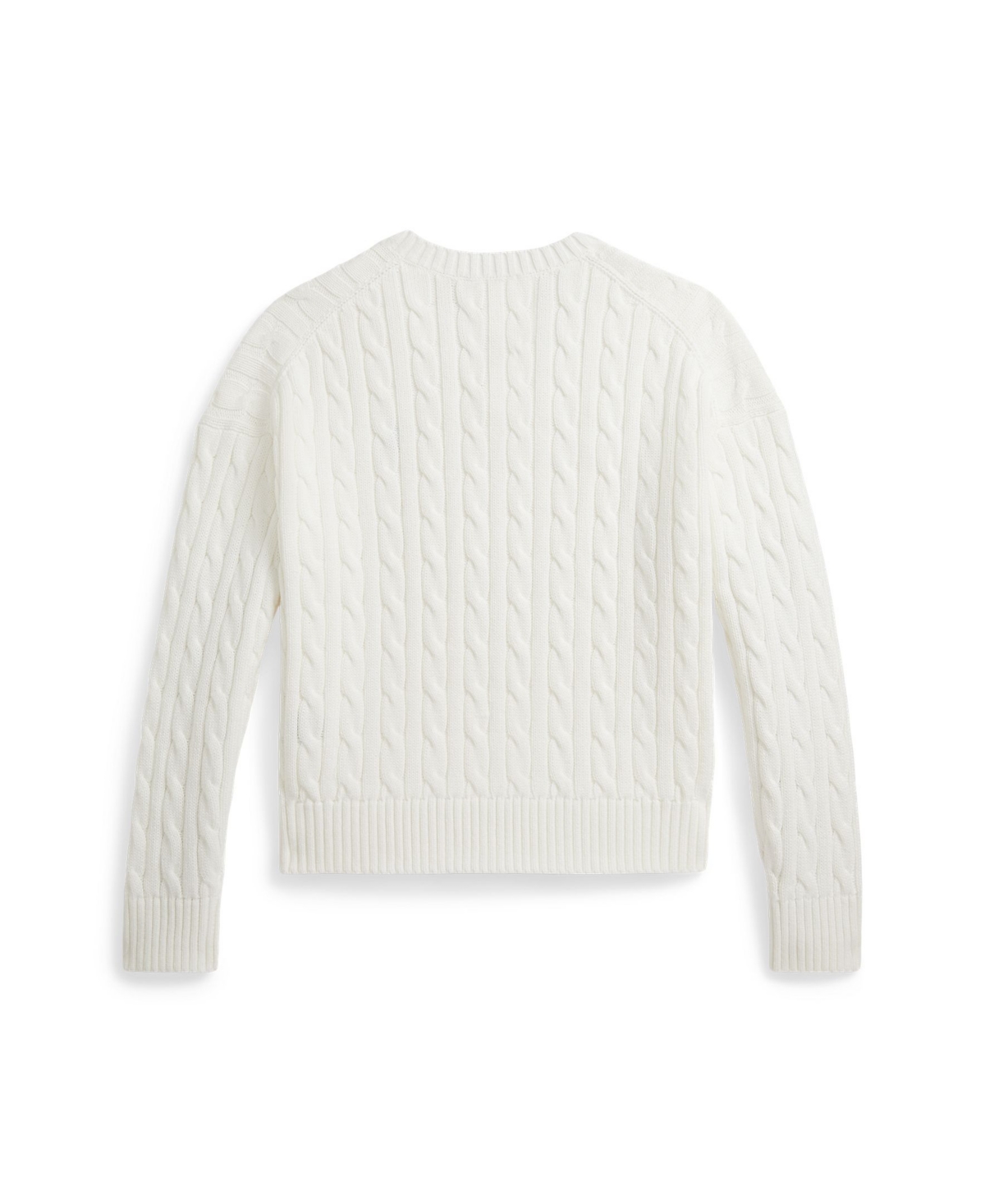 Polo Ralph Lauren Girls' 7-16 Cable-Knit V-Neck Sweater