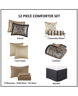 Adeline 12-Pc. Comforter Set, Queen