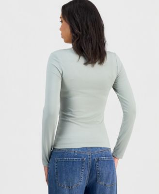 Juniors' Jersey Knit Long-Sleeve Top