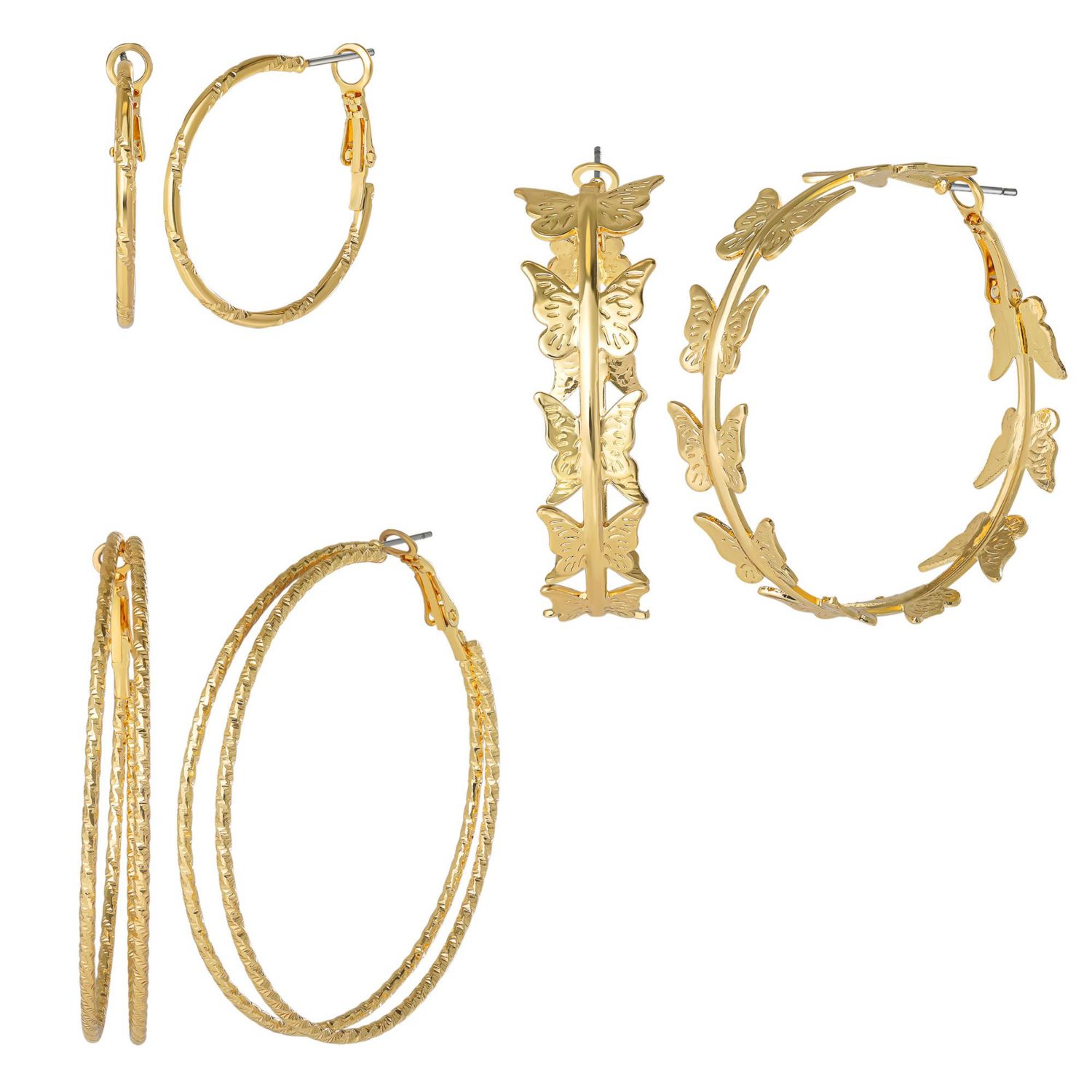 Hoop Earrings for Women 3 Pairs (3 Pack)