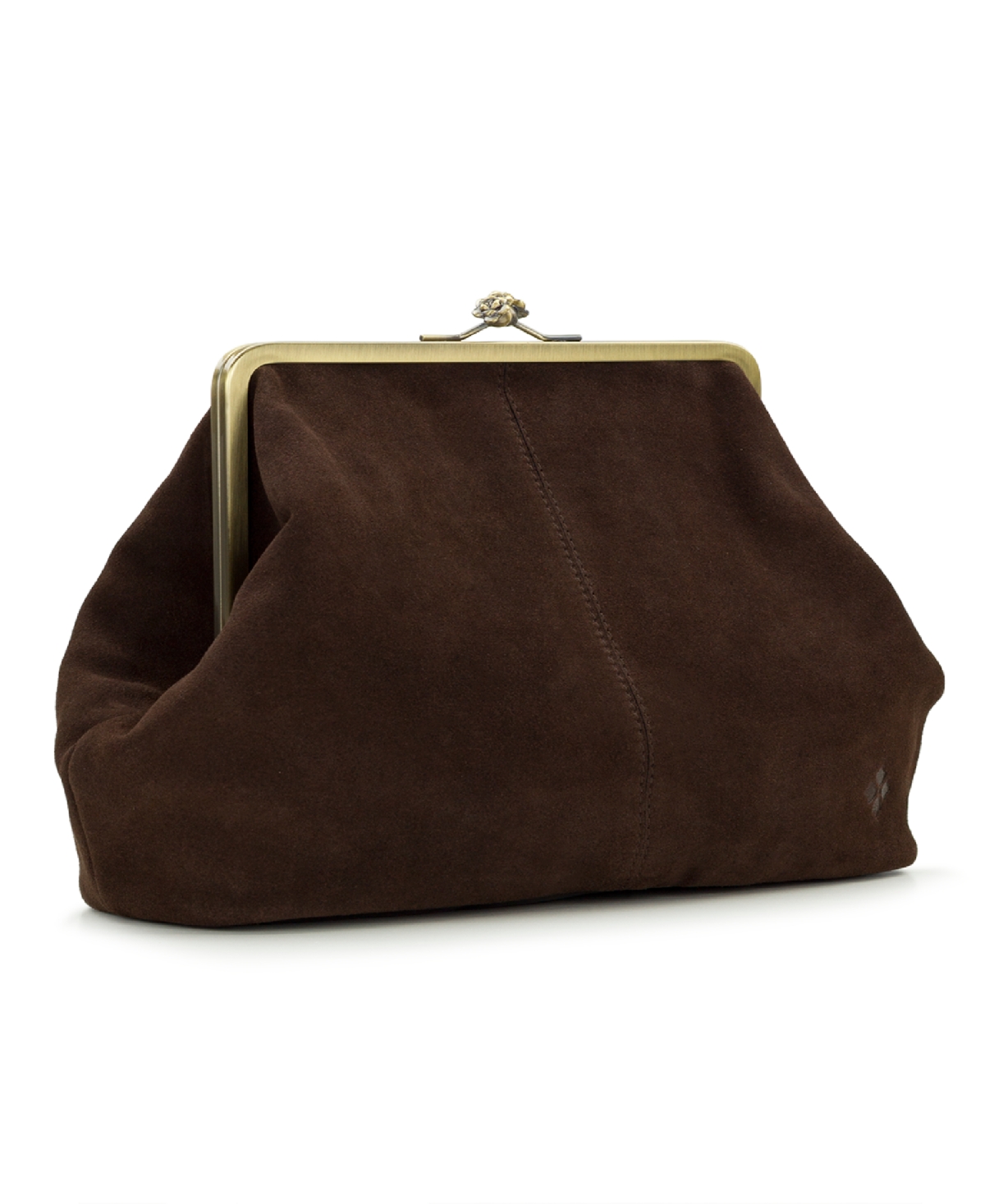 Patricia Nash Vivienne Suede Kisslock Frame Leather Crossbody Bag