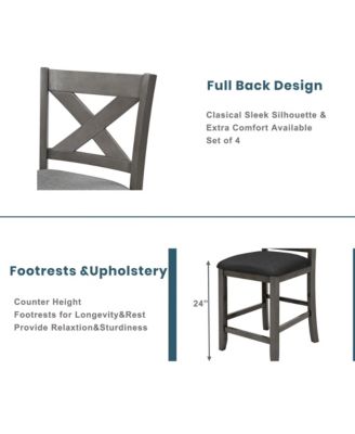 CASAINC 5-Piece Counter Height Dining Set with 4 Chairs