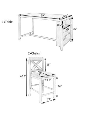 CASAINC 5-Piece Counter Height Dining Set with 4 Chairs