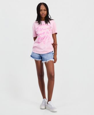 Juniors' Smell The Roses Mineral Wash T-Shirt