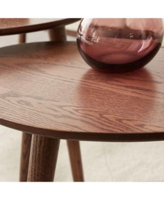 Pebble Shaped Solid Oak Wood Center Table with Natural Wood Top(only one table)