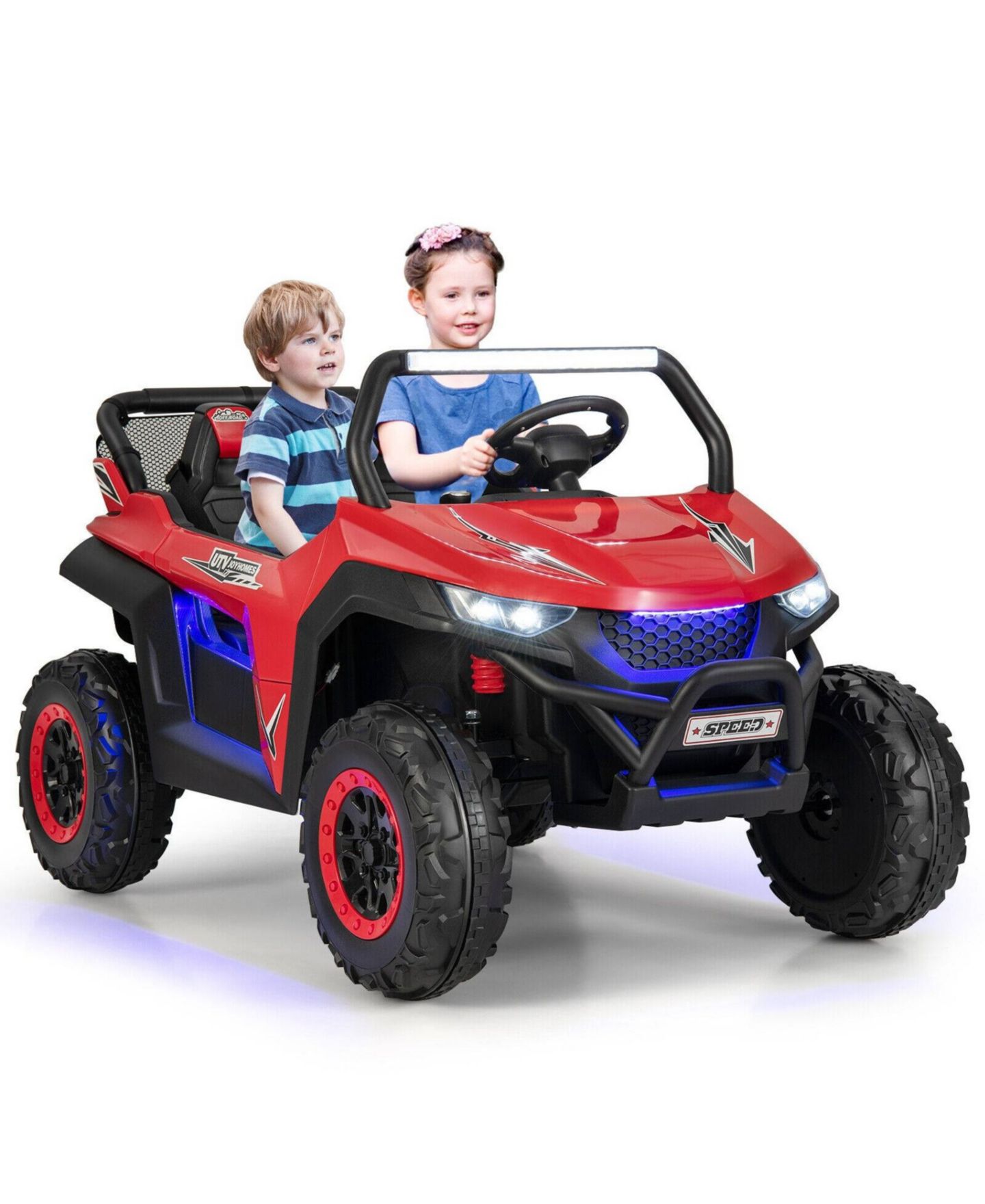 Детская игрушка SUGIFT 12V 2-Seater Soft-Start Remote-Control Kids Ride-On UTV, 130 lbs, Ages 3-8, цвет: Красный — фото 7