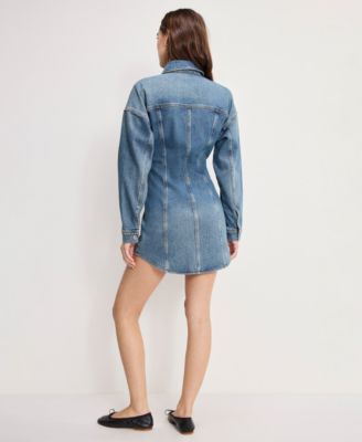 Women's Shaped Long-Sleeve Denim Dress