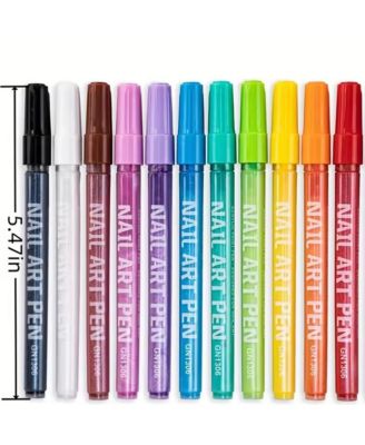 12 Regular Colors Acrylic Paint Pens, Nail Graffiti Pen Waterproof and Quick-Drying for DIY Art Creation