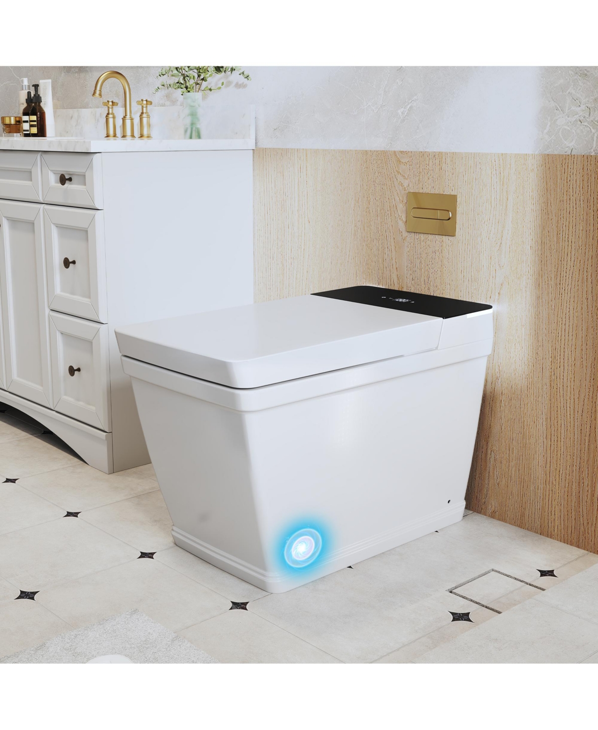 Casainc Smart One-Piece Bathroom Fixture With Heated Seat, Auto Flush, Wash, Dryer And Digital Display