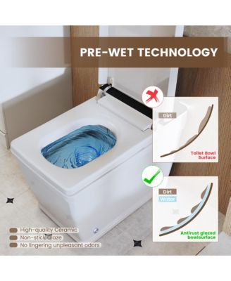 Smart One-Piece Bathroom Fixture With Heated Seat, Auto Flush, Wash, Dryer And Digital Display