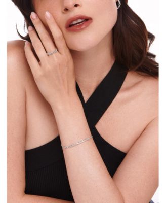 Infinity Eternity Ring in Rhodium Plated Sterling Silver, Size 7