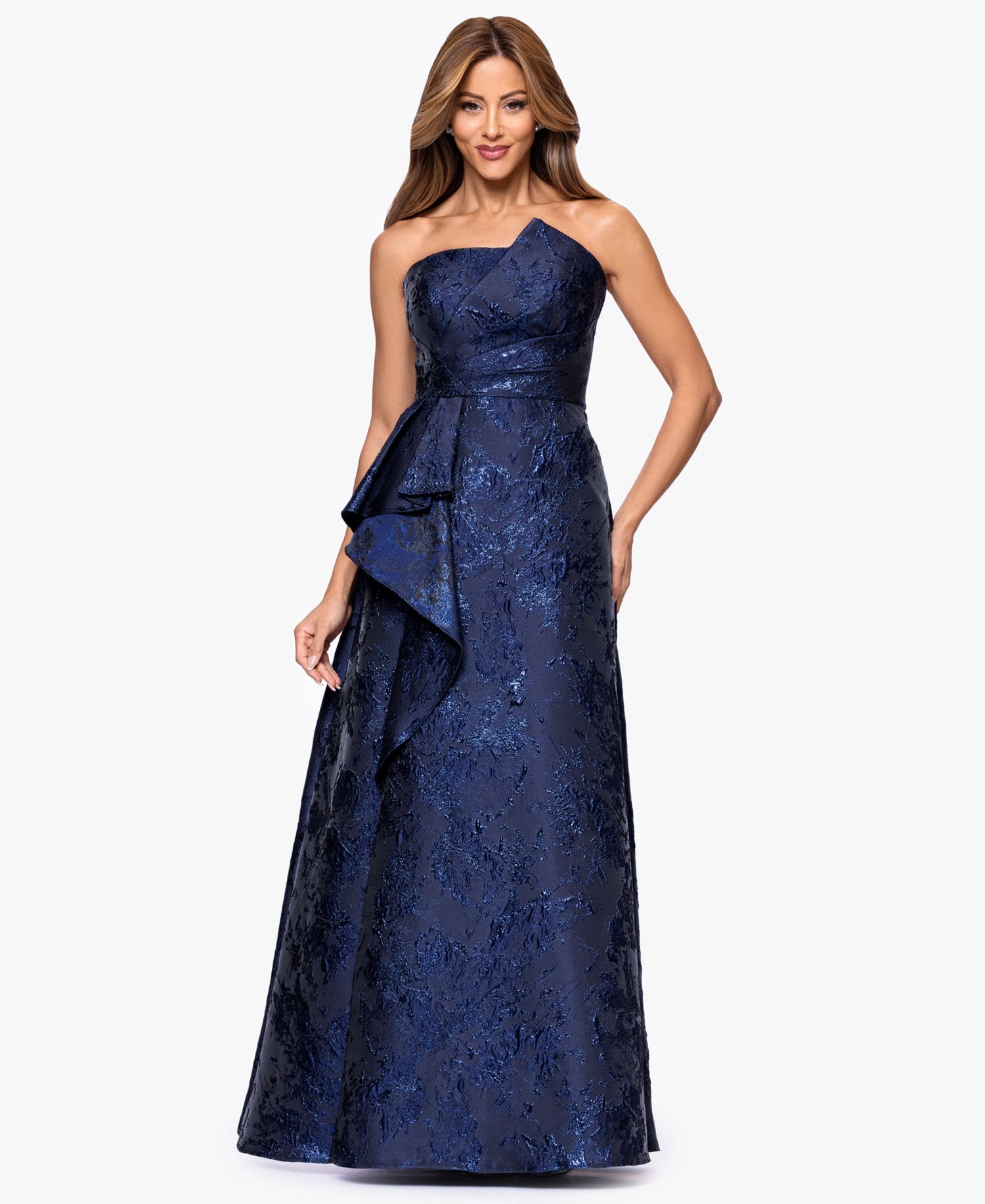Women's Asymmetrical Strapless Ruffle Dress