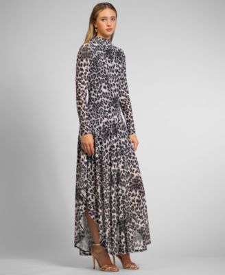 Women's Beatrice Leopard Print Mock Neck Maxi Dress
