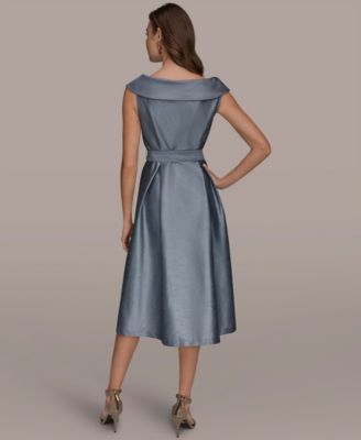 Women's V-Neck Belted Midi Dress