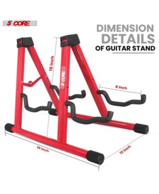 Double Guitar Stand Floor Adjustable A Frame Folding Acoustic Electric Guitars Holder Stands GSS 2N1 RED