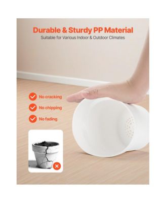 Set of 16 Plastic Plant Pots with Saucers and Drainage Holes