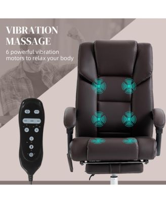 Vibration Massage Office Chair with Lumbar Heat, Footrest,