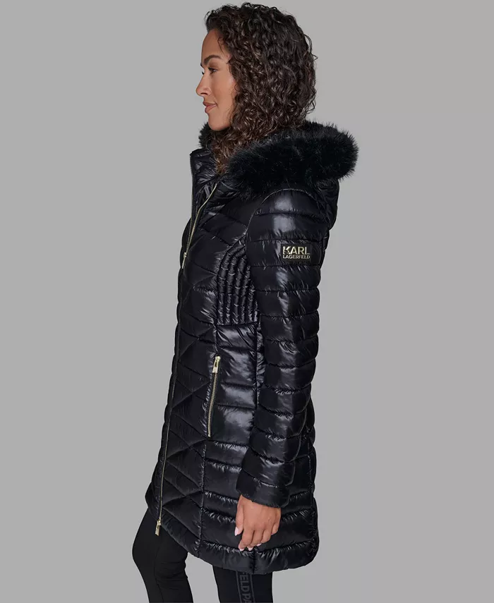 Women's Long Puffer Coat - thumbnail 2
